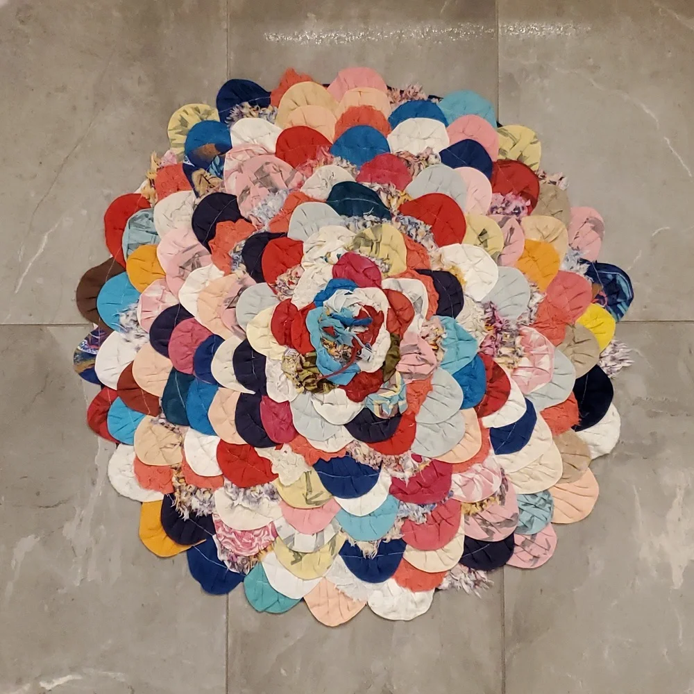 🌈Handmade Recycled Floor Bath Mat🌈Rainbow Rug🌈Circular🌈Small 24